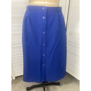 Vintage 70s A Line Midi Periwinkle Blue POLYESTER Skirt Size Large 30” Waist
